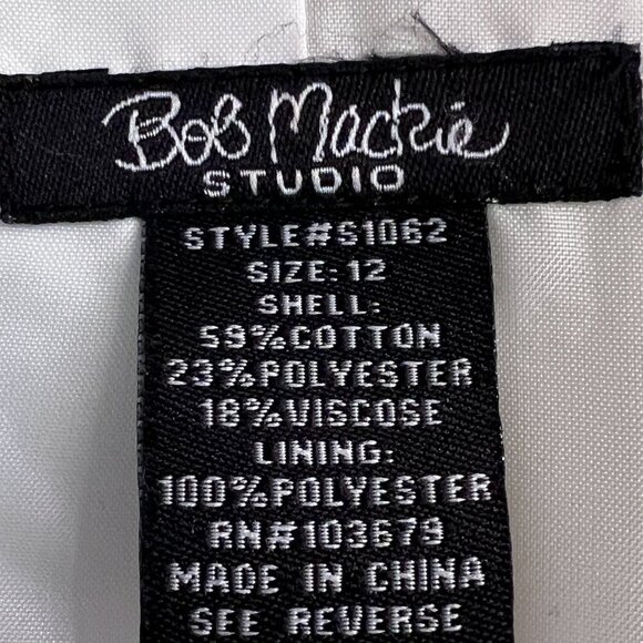 Bob Mackie Studio Womens Jacket Double Breasted Floral Brocade Button Detail - Picture 2 of 11